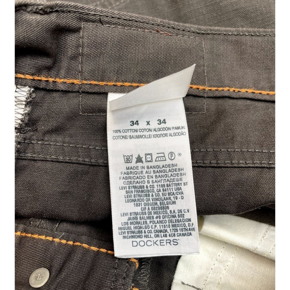 Dockers Men Brown Pants Straight Fit 100% Cotton 34 x 34 - Picture 9 of 10